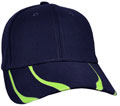 FRONT VIEW OF BASEBALL CAP NAVY/LIME